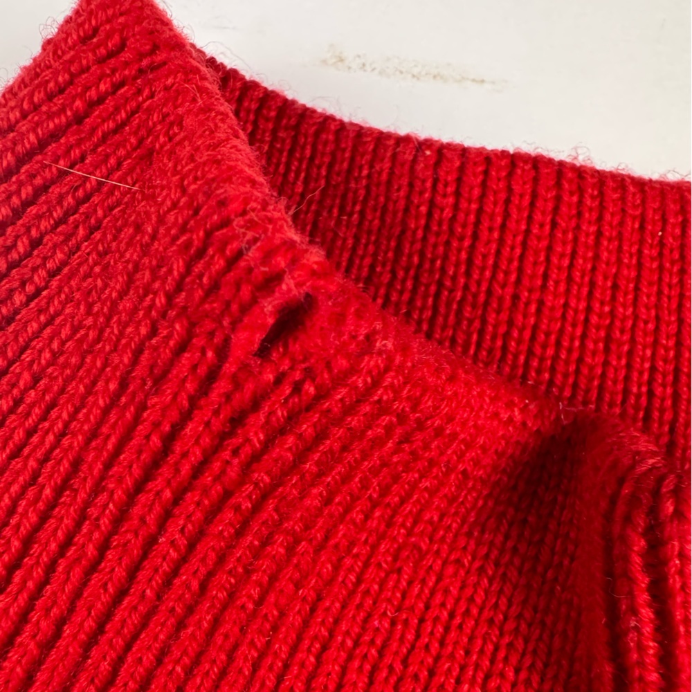 Vintage Pendleton Red Merino Wool Sweater with leather detailing size 1x - Picture 4 of 9